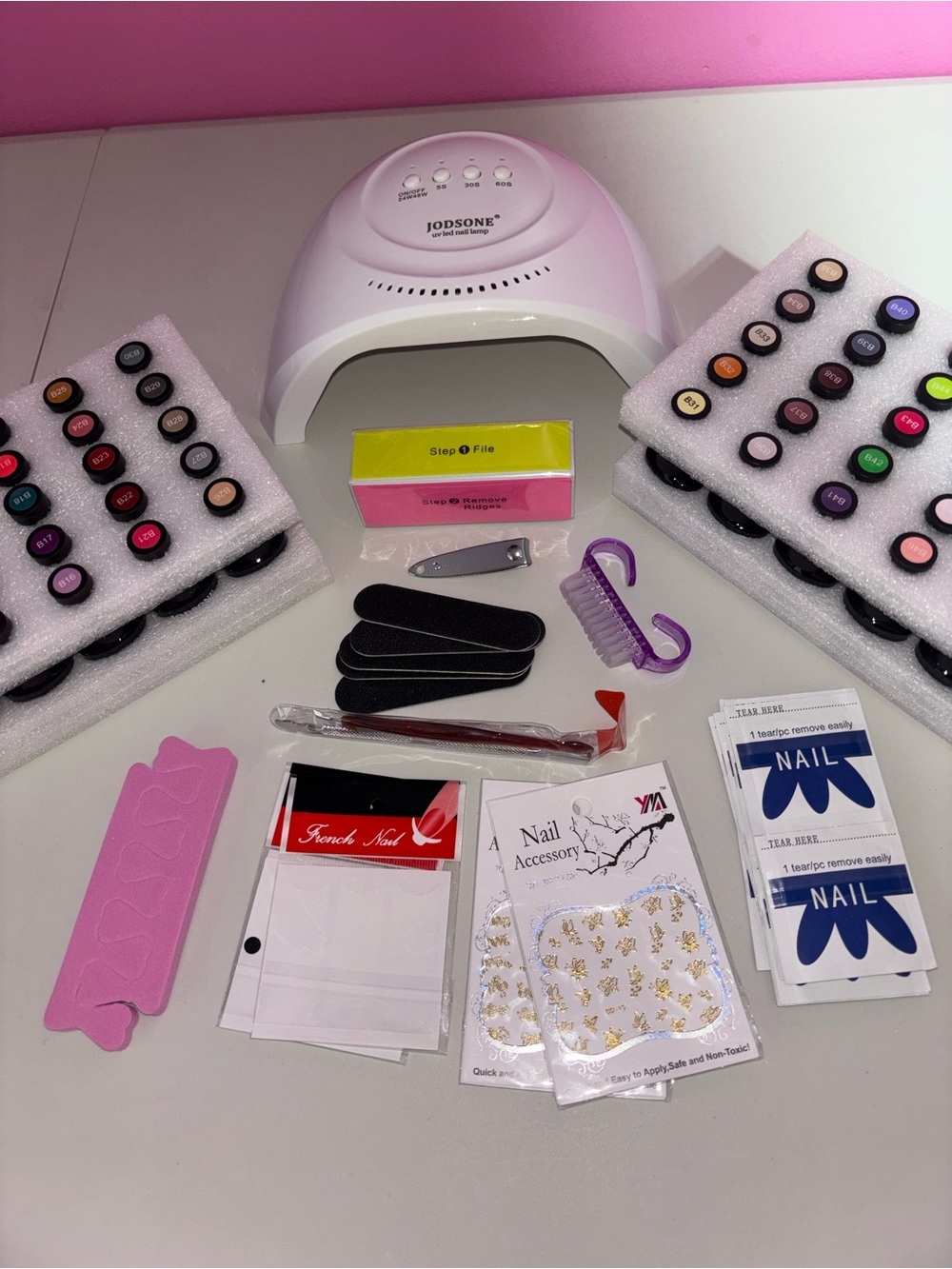 JODSONE 60 Color Gel Nail Polish Kit UV LED Lamp Complete Set New